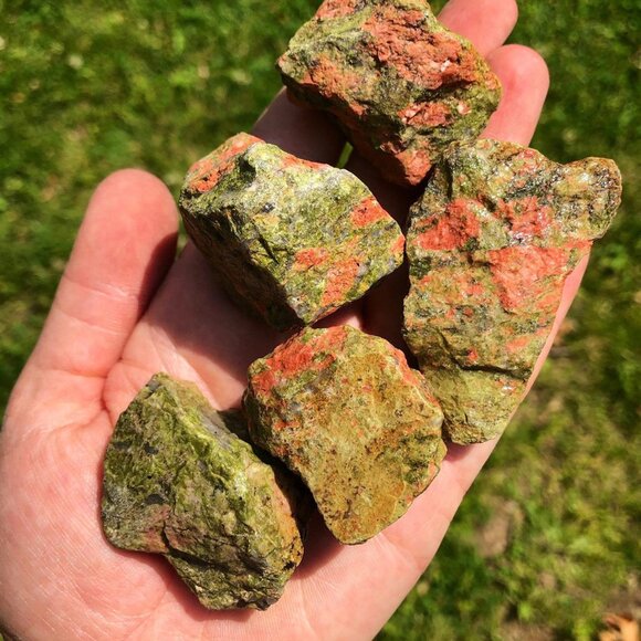 Sundance $168 NEW 1-1/2" UNAKITE Orange Green Sterling Silver Teardrop Earrings - Picture 9 of 9